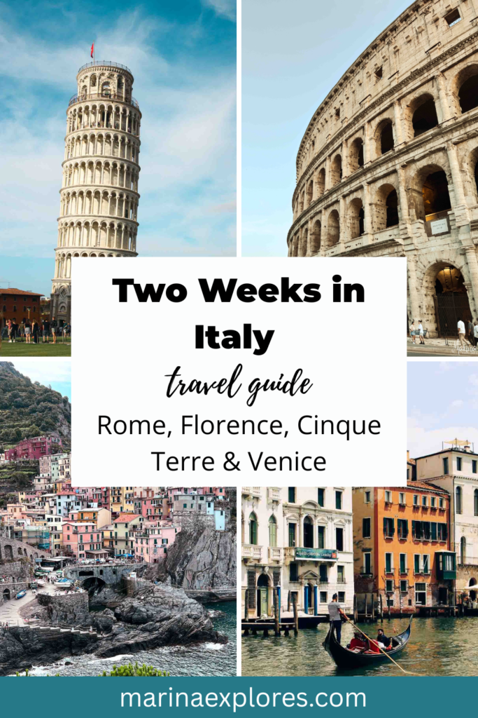 Two Weeks in Italy travel guide Pinterest pin