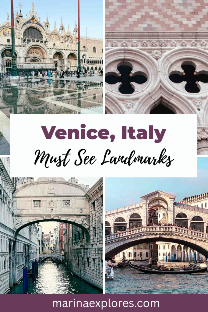 Venice, Italy must see landmarks Pinterest pin
