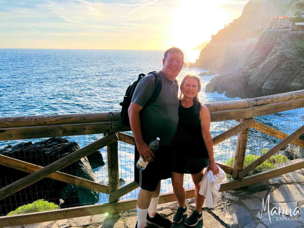 Riomaggiore train station after swim, Cinque Terre, Italy
