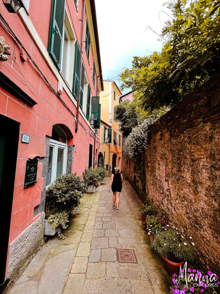 Colorful street in Monterosso al Mare Cinque Terre, Italy