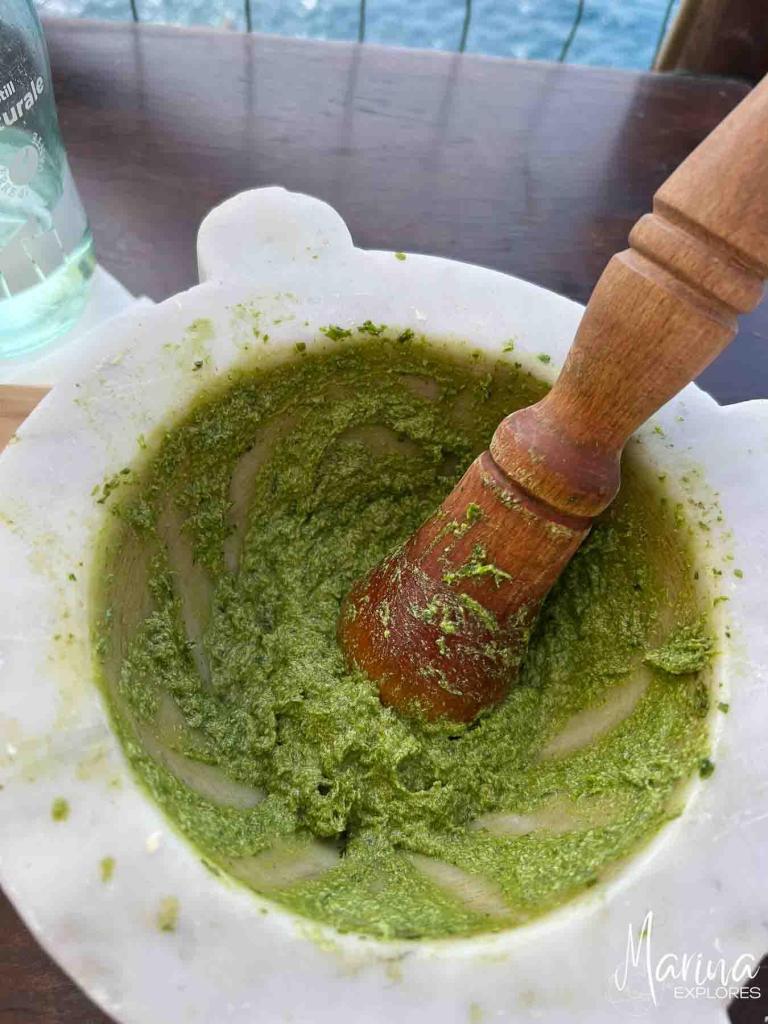 Pesto experience at Nessun Dorma, Manarola, Cinque Terre, Italy