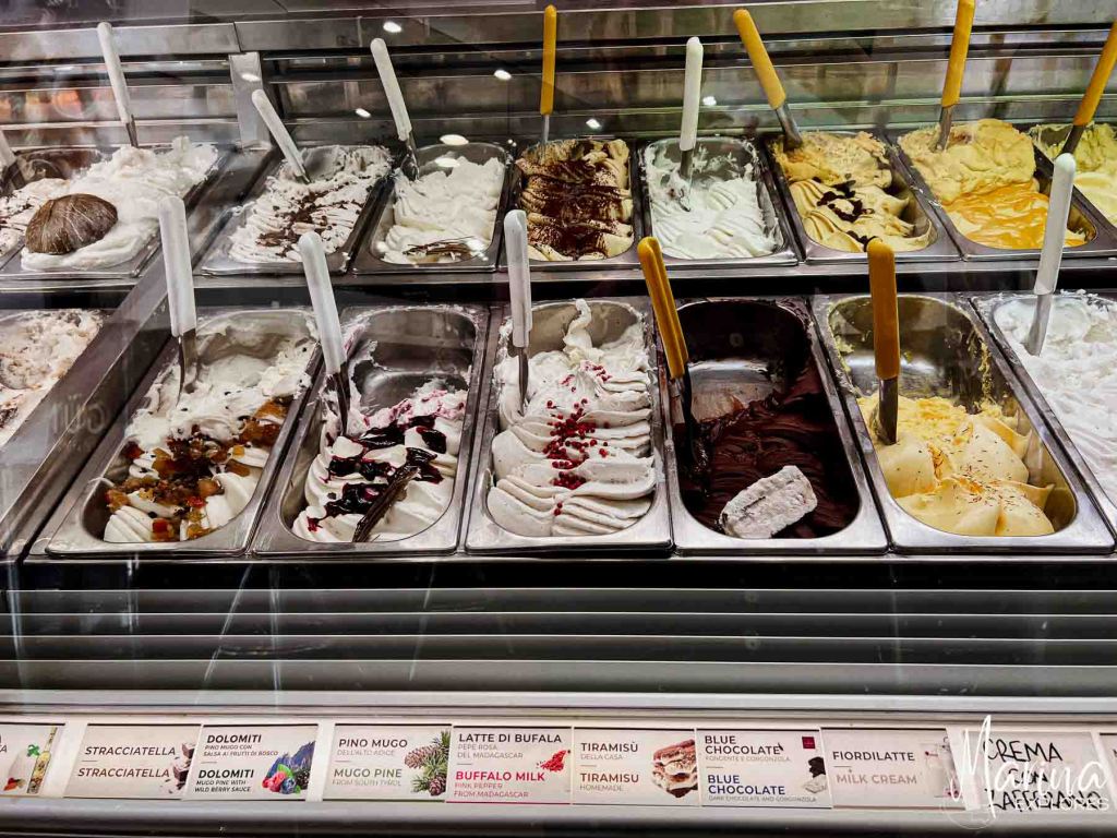 Gelato containers in Italy