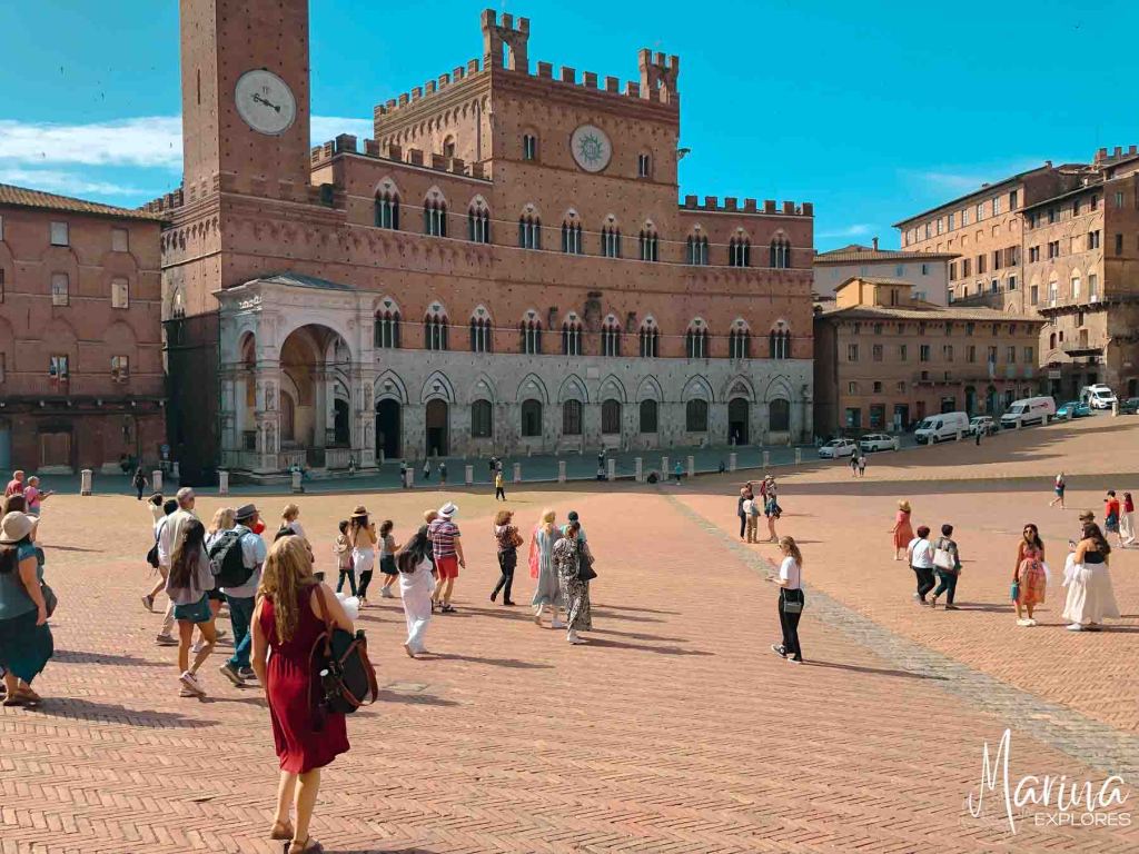 Main square of Siena near Florence, Italy