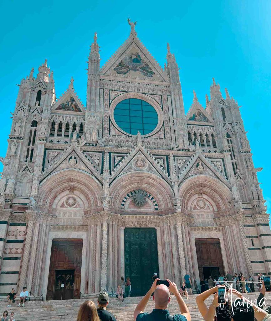 Exerior view of cathedral in Siena near Florence, Italy