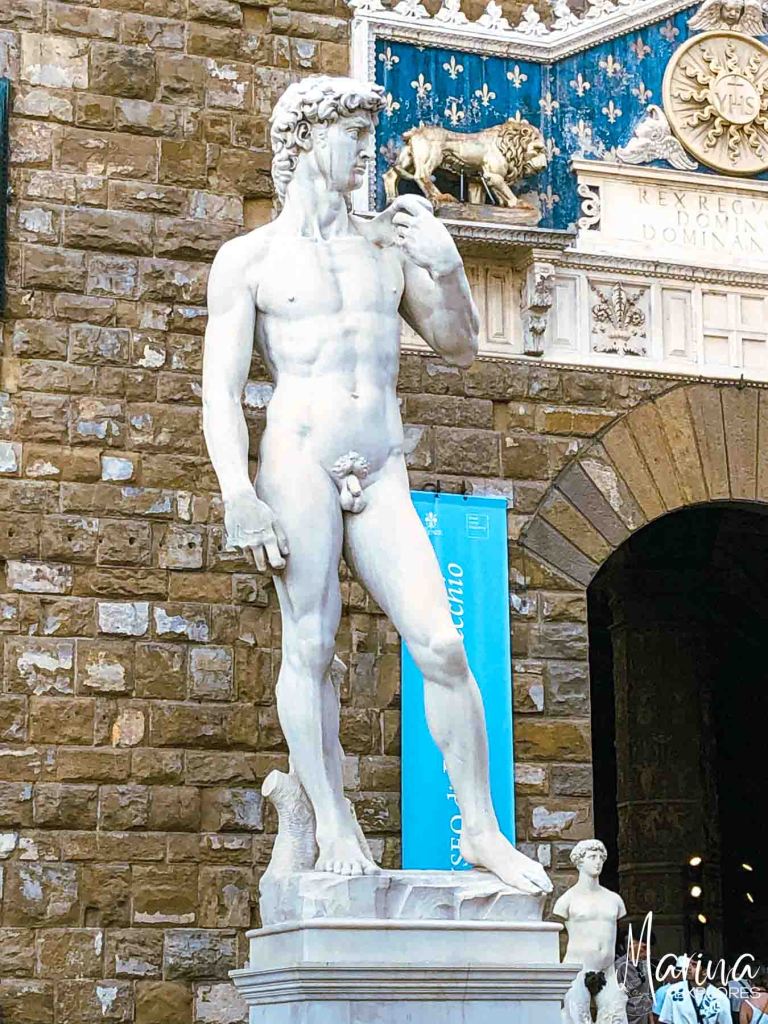 Outdoor replica of David statue in Florence, Italy