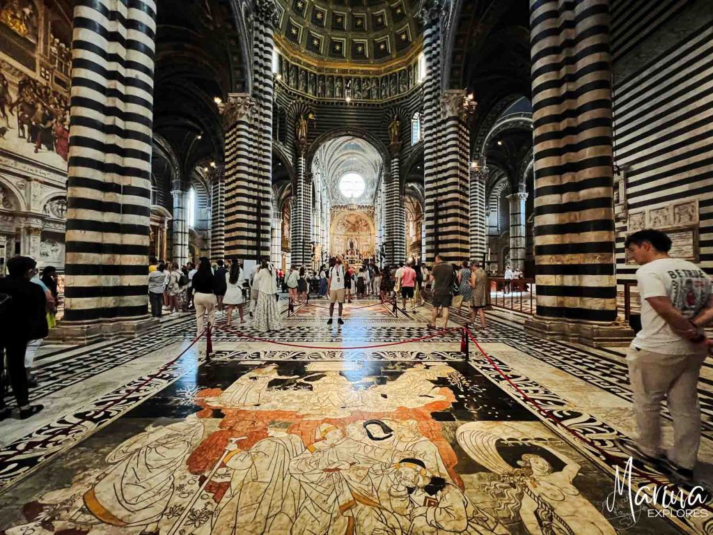 Interior view of cathedral in Siena near Florence, Italy