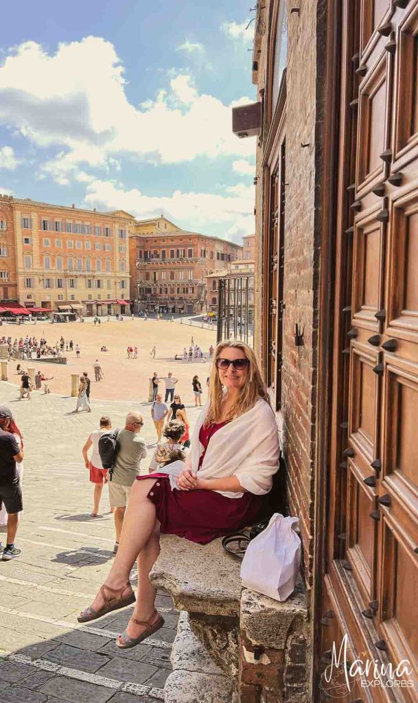 Main square view of Siena near Florence, Italy