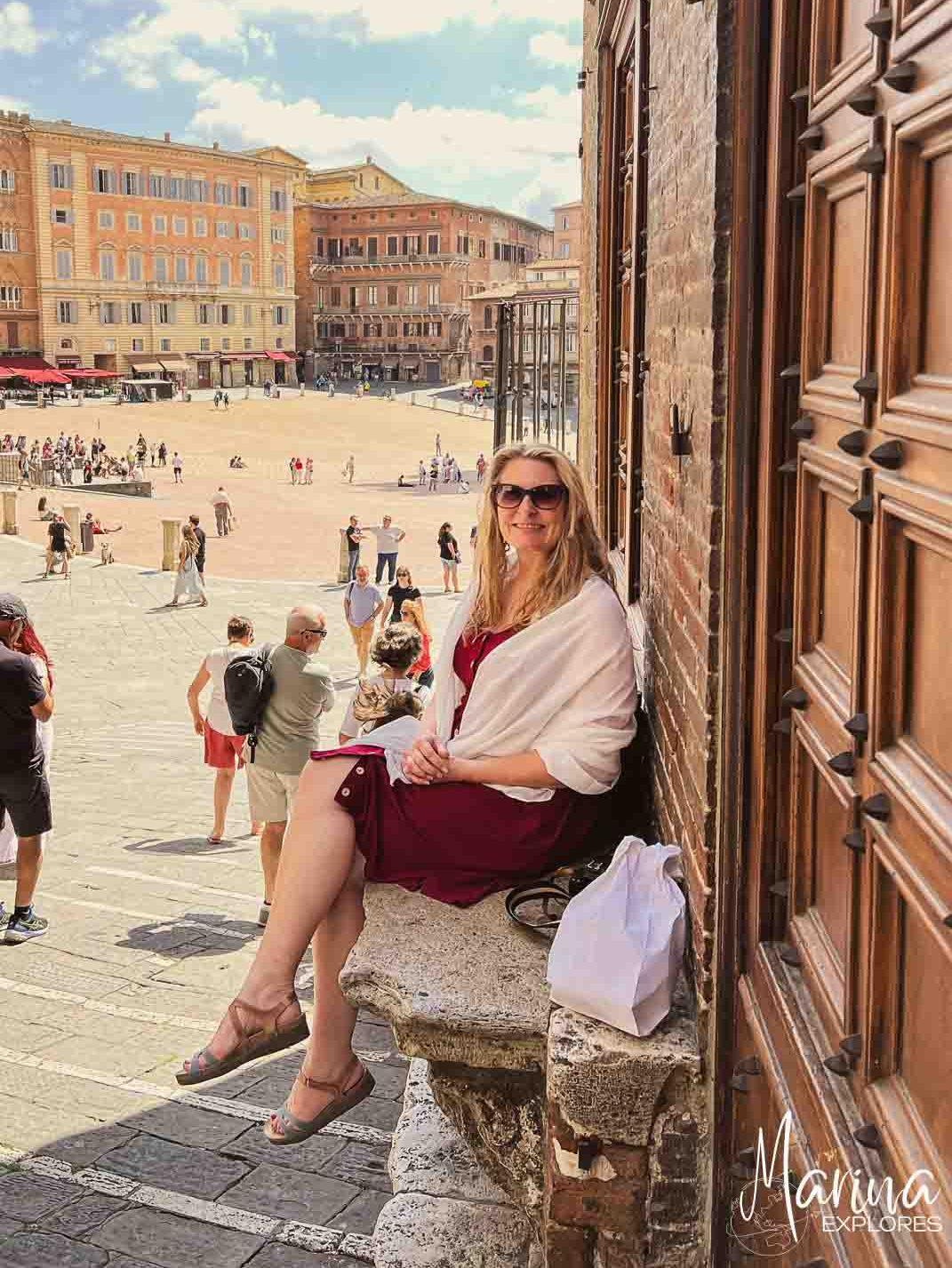 Main square view of Siena near Florence, Italy
