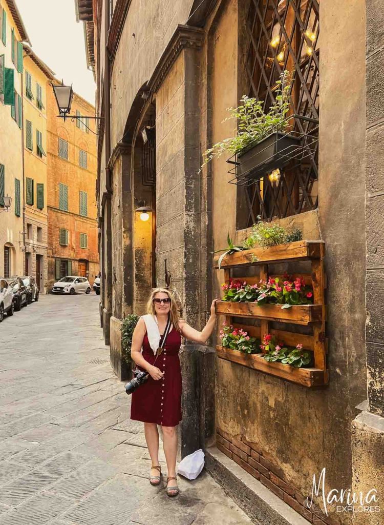 Street view of Siena near Florence, Italy