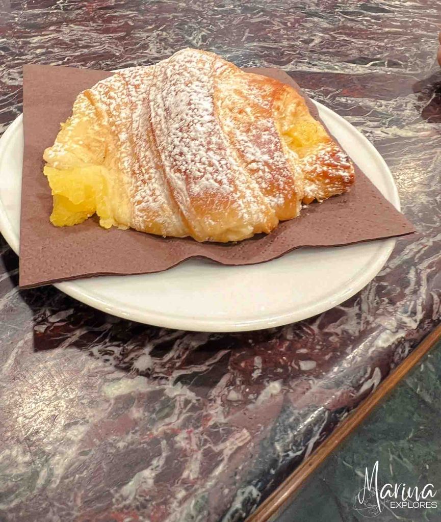 Breakfast pastry in Florence, Italy