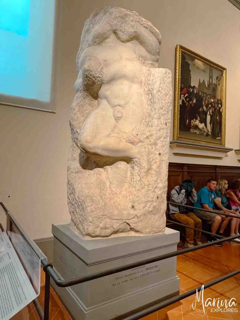 Unfinished statue at Accademia Galleria in Florence, Italy