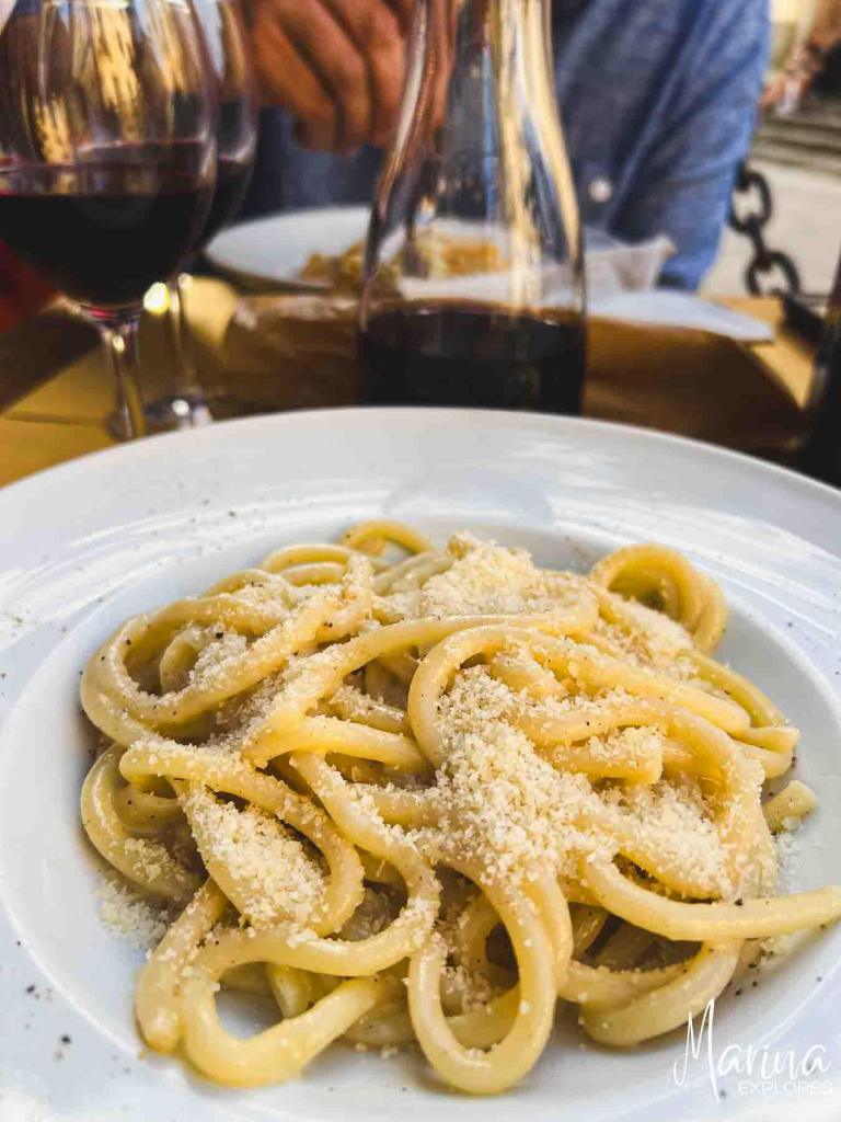 Plate of pici pasta Florence, Italy