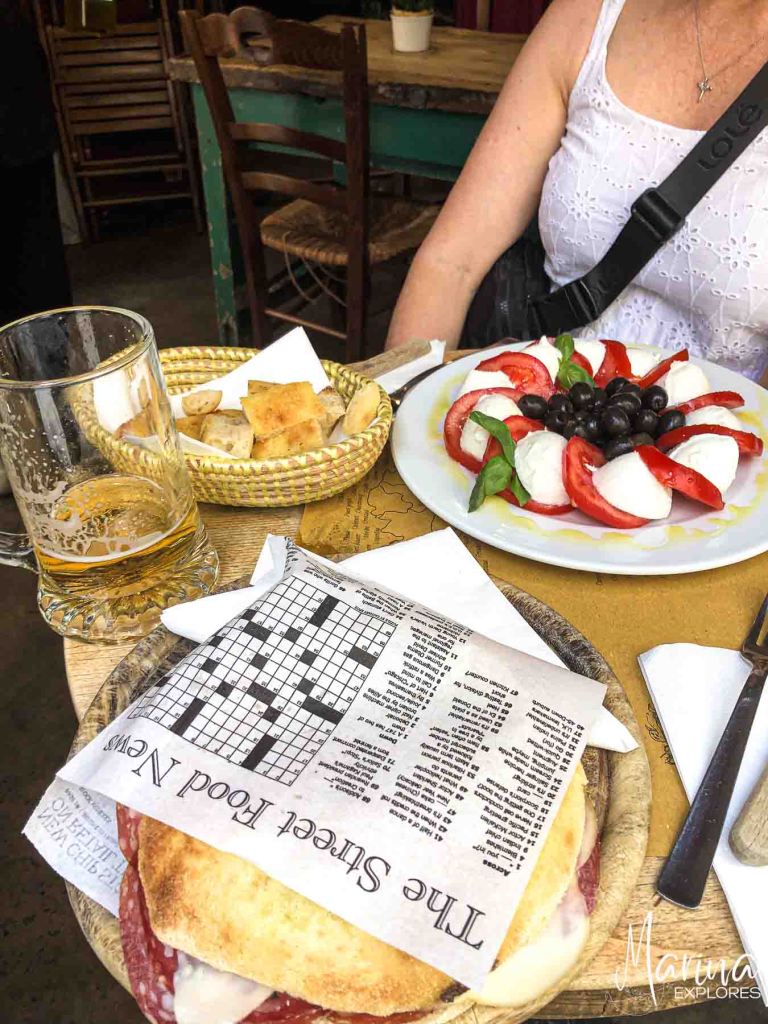 Panini at cafe in Florence, Italy