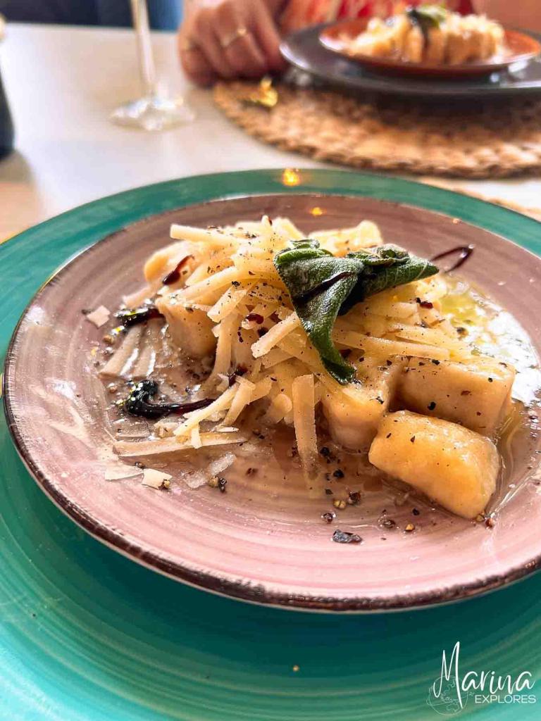 Plate of food from cooking class in Florence, Italy