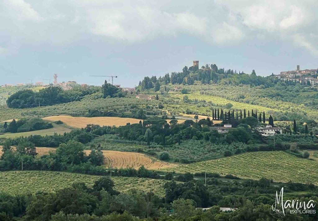View of Tuscany from Vespa tour in Florence, Italy