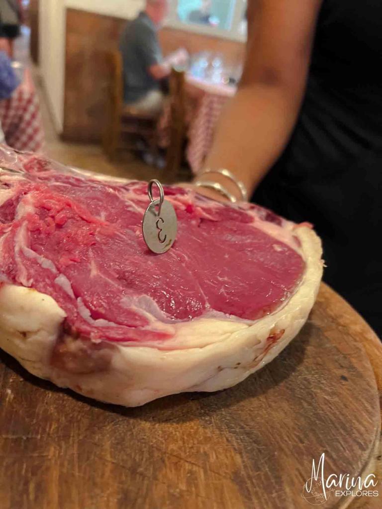 Uncooked Bistecca Florentina in Florence, Italy