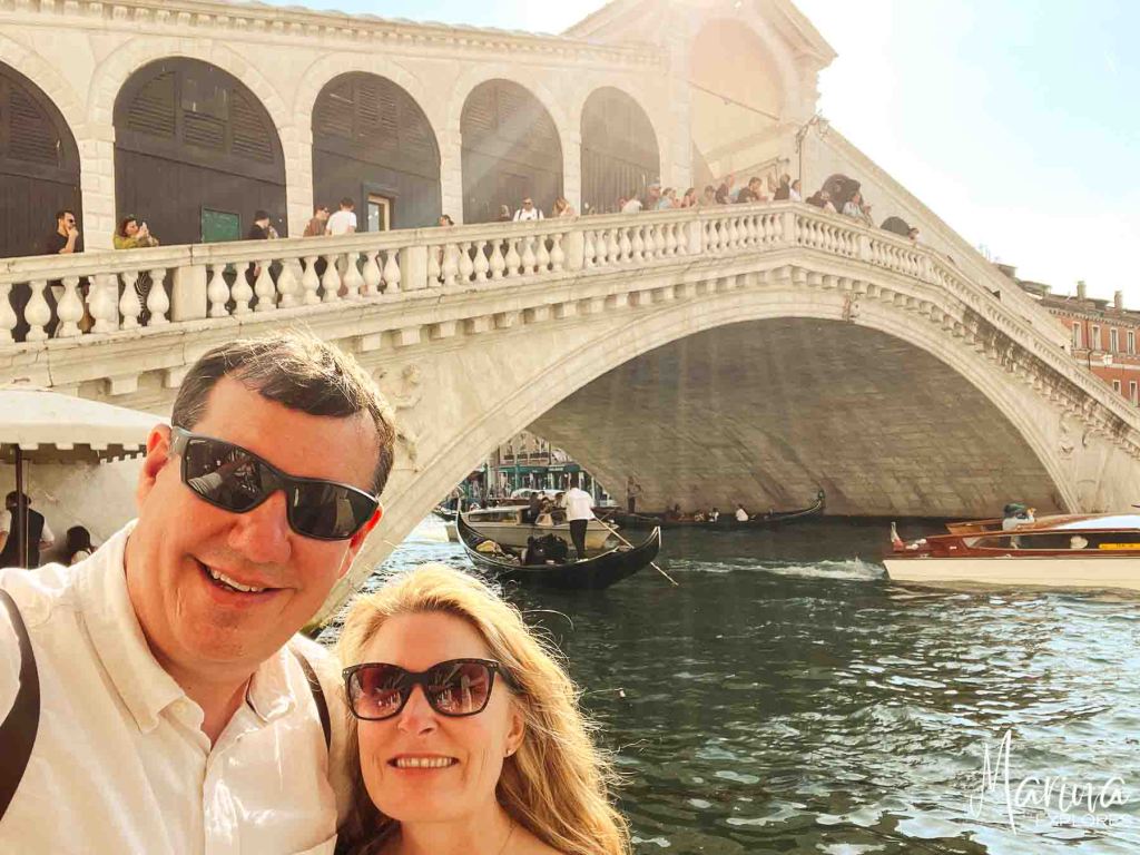 Marina and husband Rialto Bridge Venice, Italy