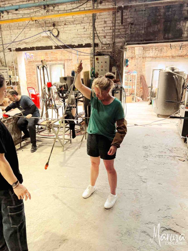 Glass blowing class at Wave Murano Glass Venice, Italy