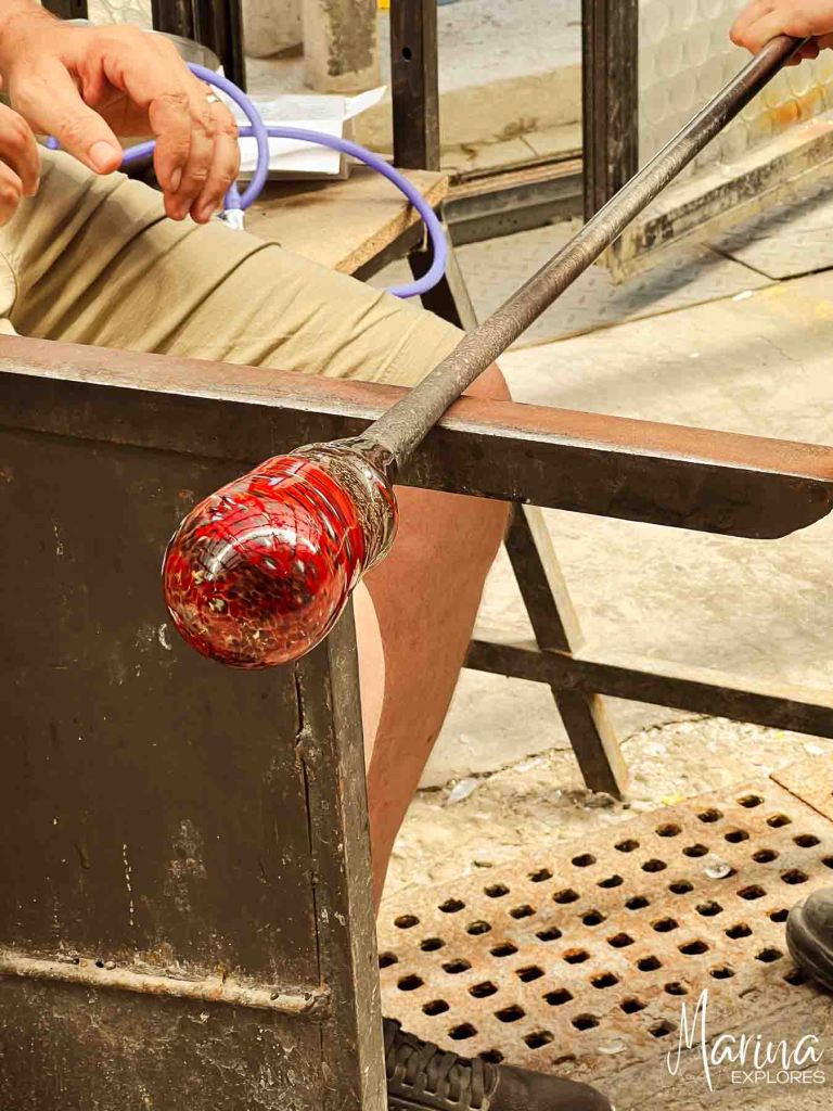 Glass blowing class at Wave Murano Glass Venice, Italy