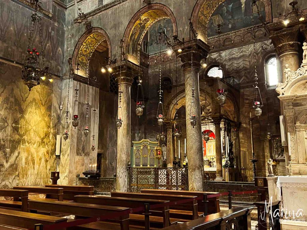 Golden interior St. Mark's Basilica Venice, Italy