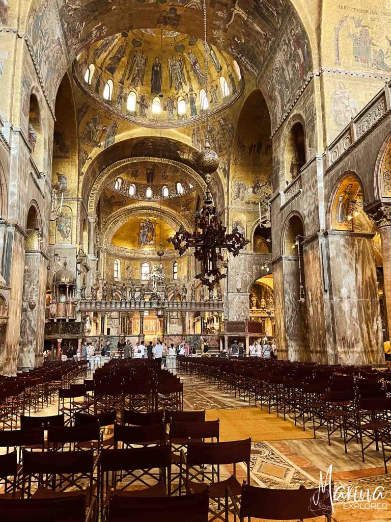 Golden interior St. Mark's Basilica Venice, Italy