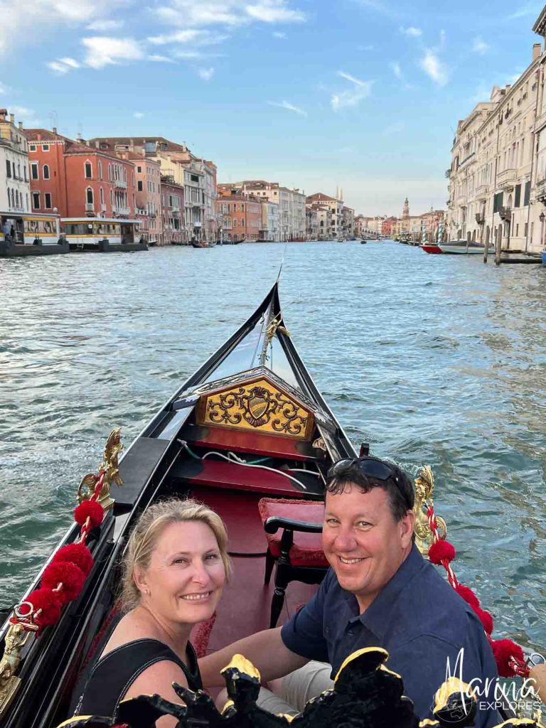 Marina and husband gondola ride Grand Canal Venice, Italy