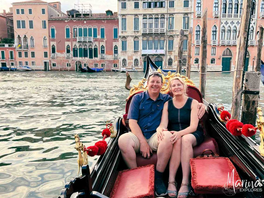 Marina and husband gondola ride Venice, Italy