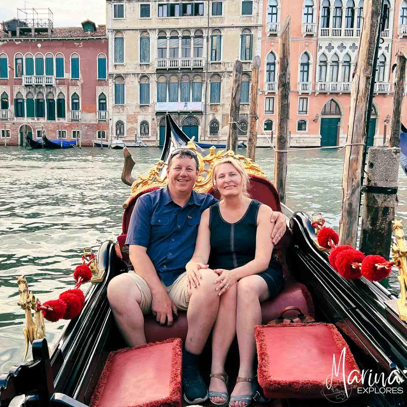 Marina and husband gondola ride Venice, Italy
